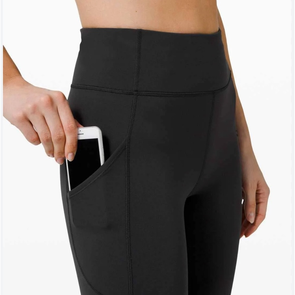 Black LULULEMON “Invigorate” High Rise Legging Tight Size 2 w/ pockets